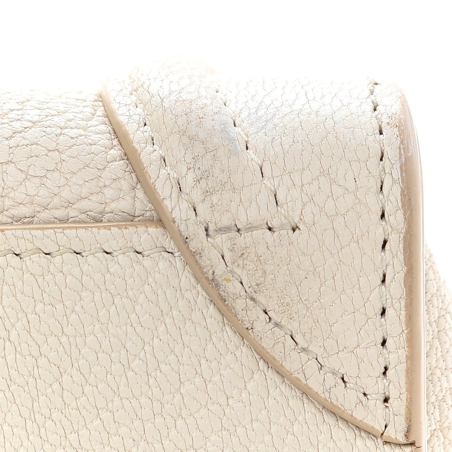 Drummed Calfskin Nano Luggage Ivory