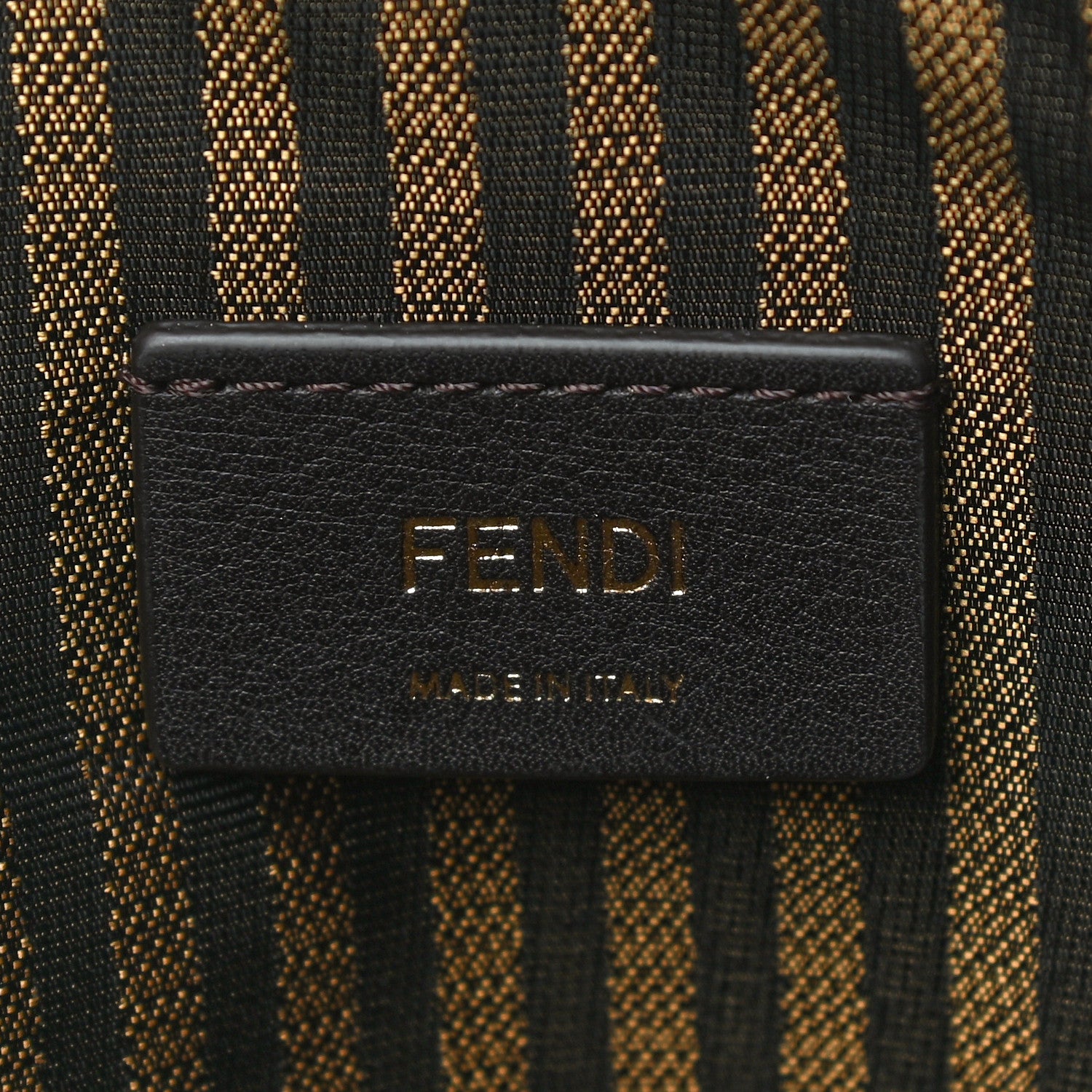 Fendi X SARAH COLEMAN Fabric Jacquard Vitello King FF Vertigo Pochette Tobacco Moro Black 6 of 10