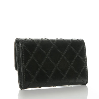 Chanel Calfskin Diamond Stitched Card Holder Wallet Black 3 of 8