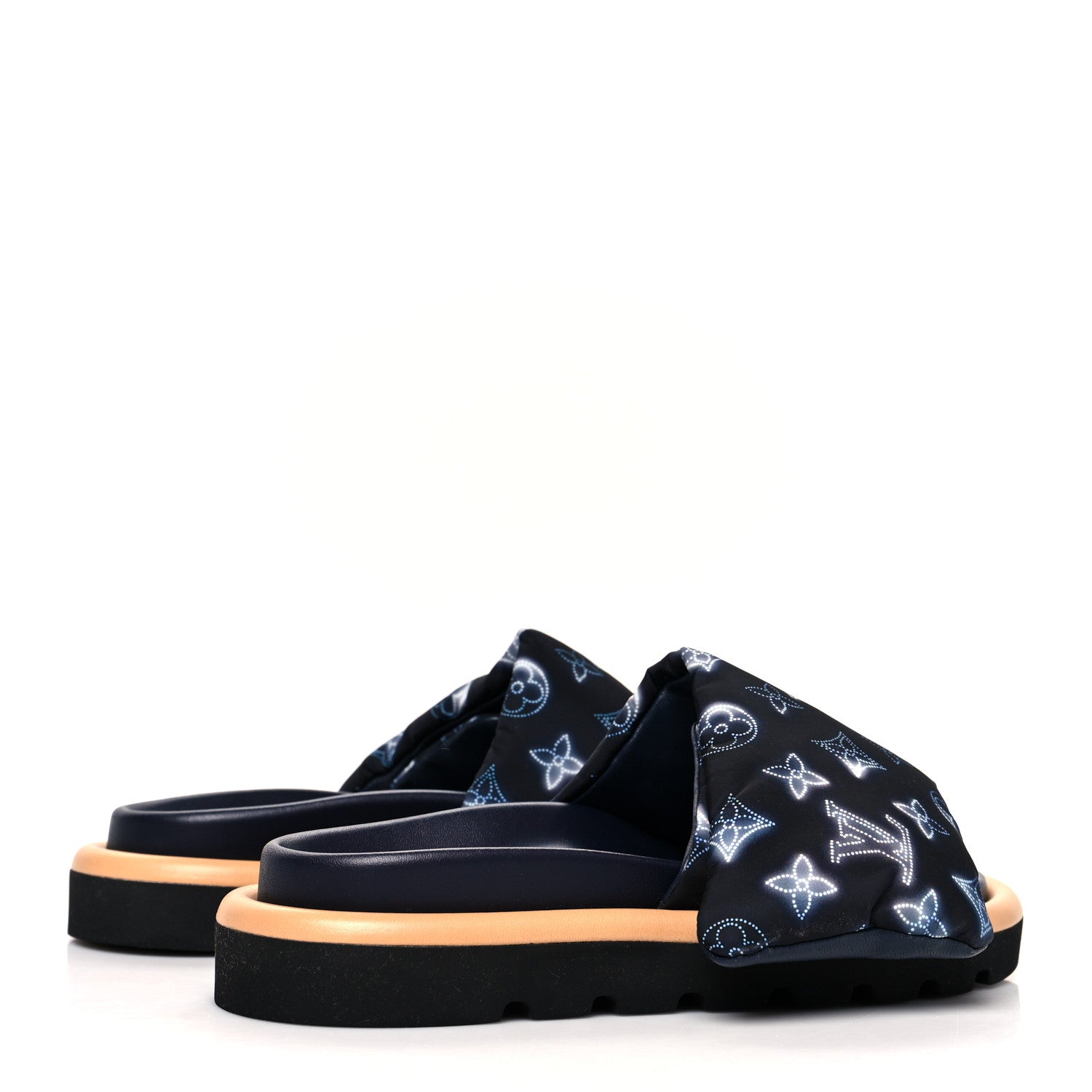 Louis Vuitton Nylon Monogram Womens Pool Pillow Comfort Mules 36 Navy Blue 4 of 9