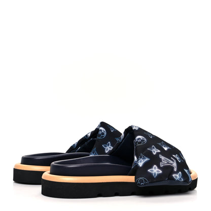 Louis Vuitton Nylon Monogram Womens Pool Pillow Comfort Mules 36 Navy Blue 4 of 9