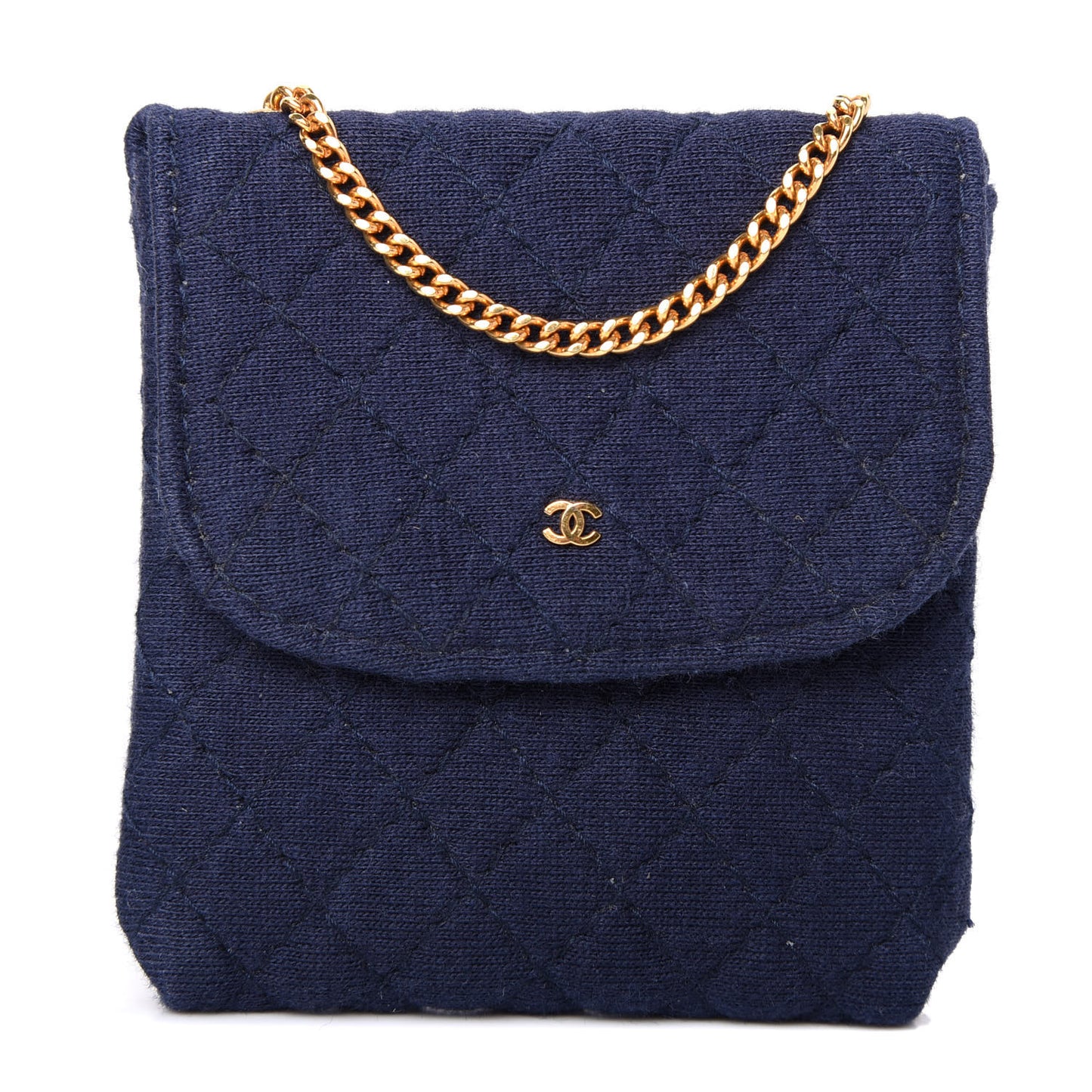 Jersey Quilted Micro Flap Bag Navy