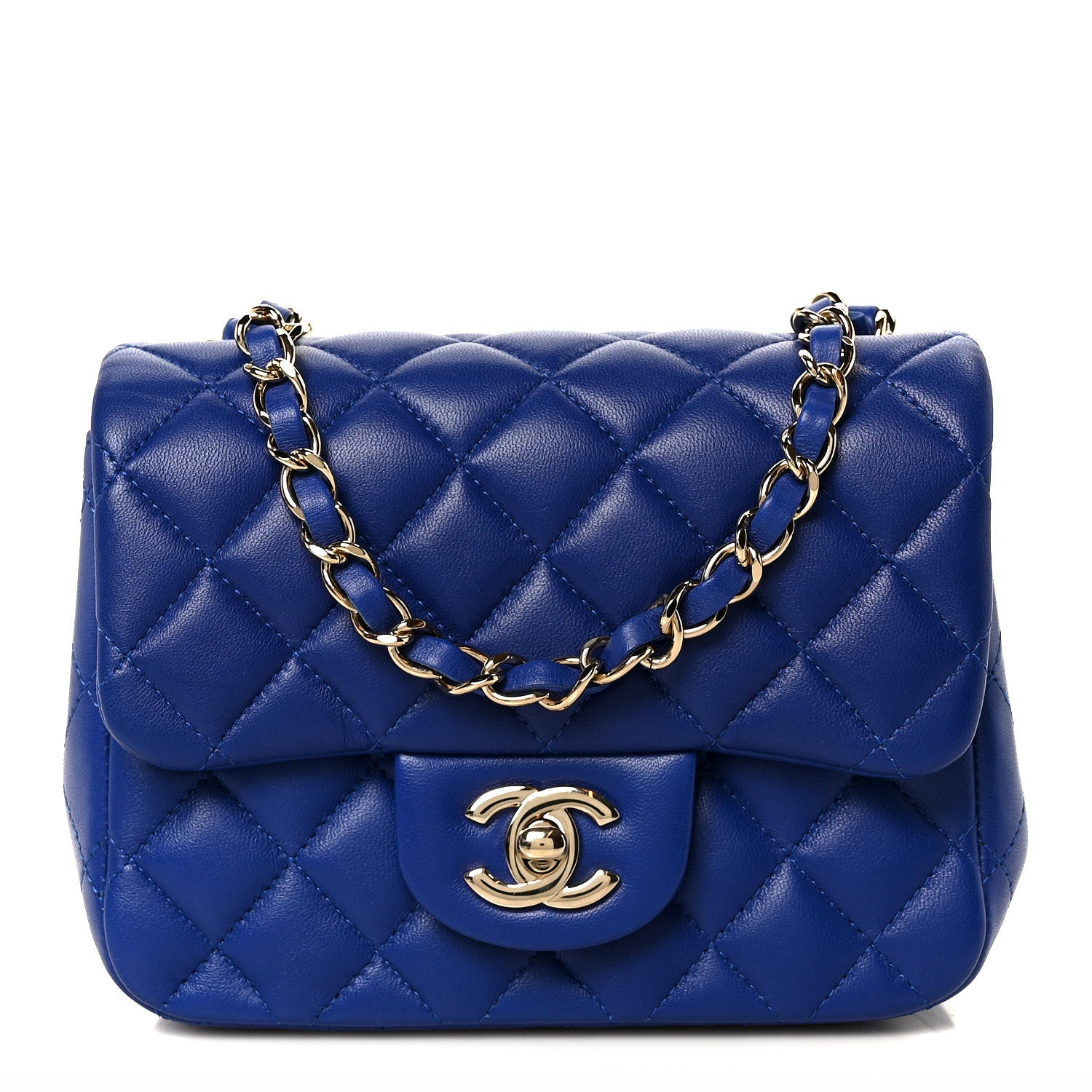 Chanel Lambskin Quilted Mini Square Flap Blue 1 of 12
