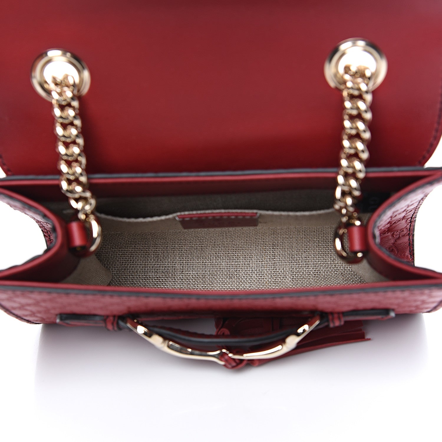 Gucci Soft Microguccissima Mini Emily Chain Shoulder Bag Rosso 4 of 10