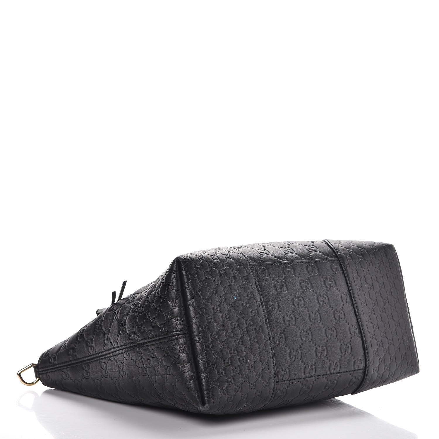 Gucci Guccissima Medium Bree Foldover Tote Black 4 of 13