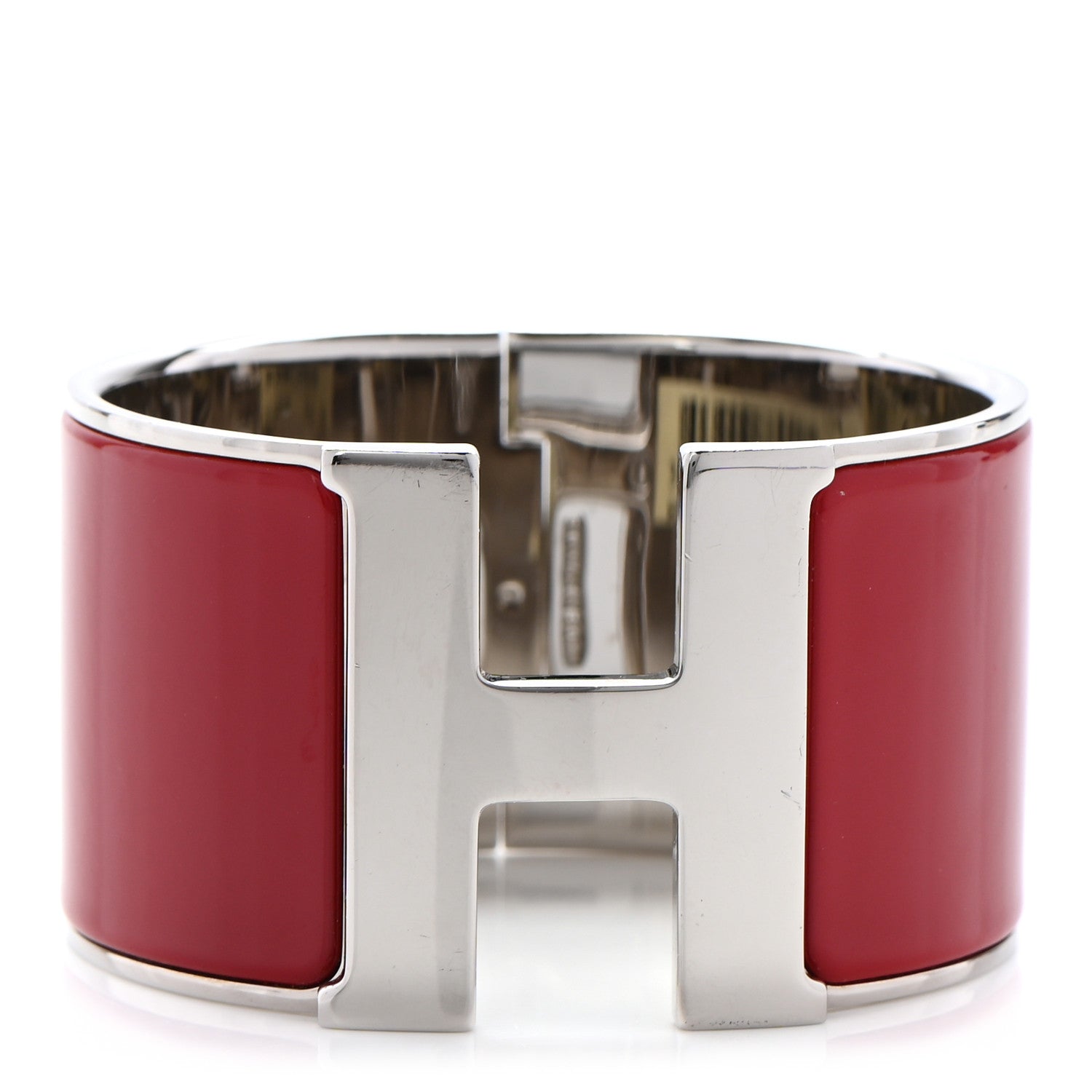 Hermes Enamel Clic Clac H Extra Wide Bracelet PM Red 1 of 5