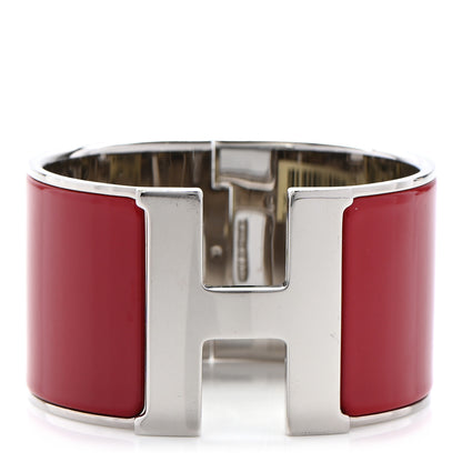 Hermes Enamel Clic Clac H Extra Wide Bracelet PM Red 1 of 5