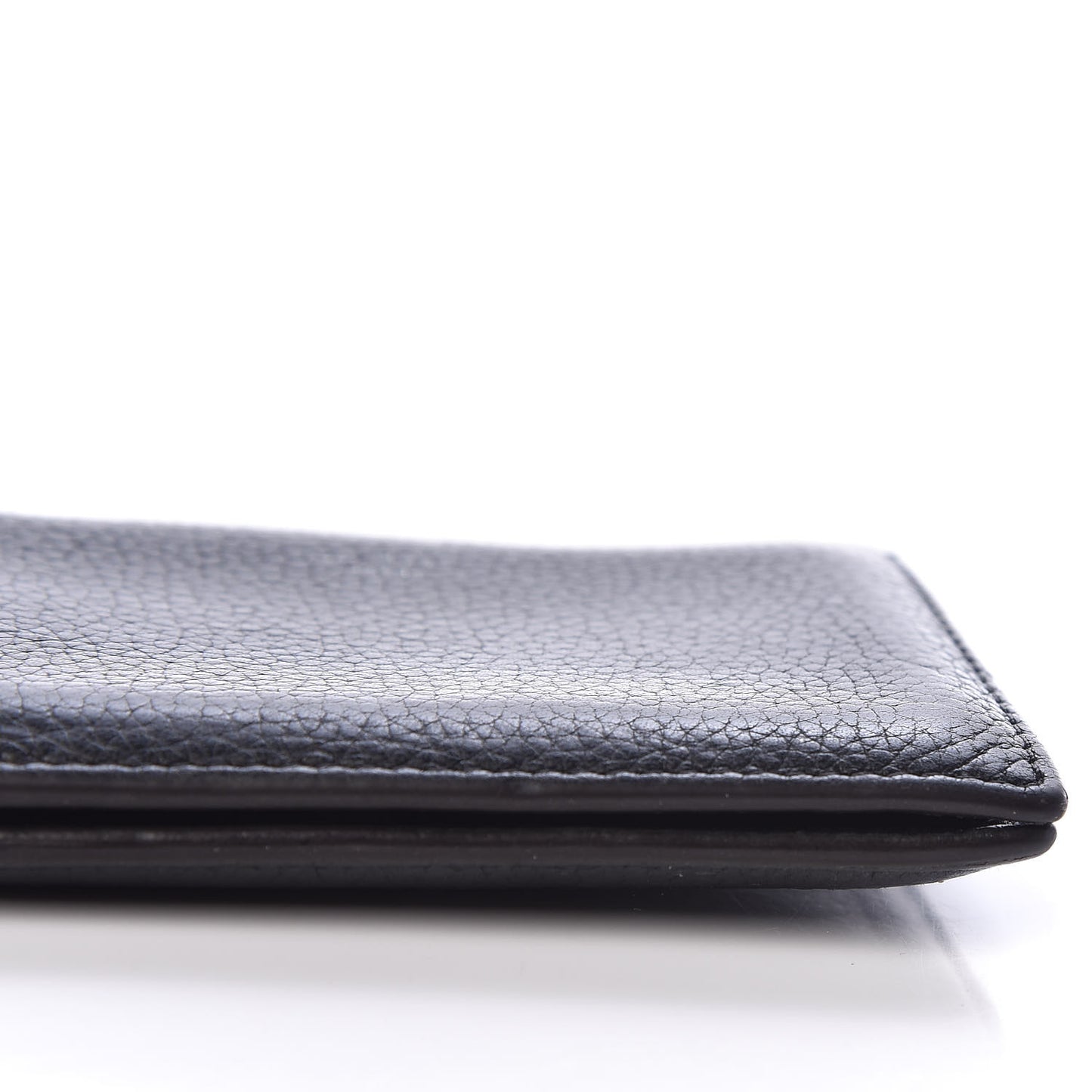 Drummed Calfskin Gusset Card Holder Black