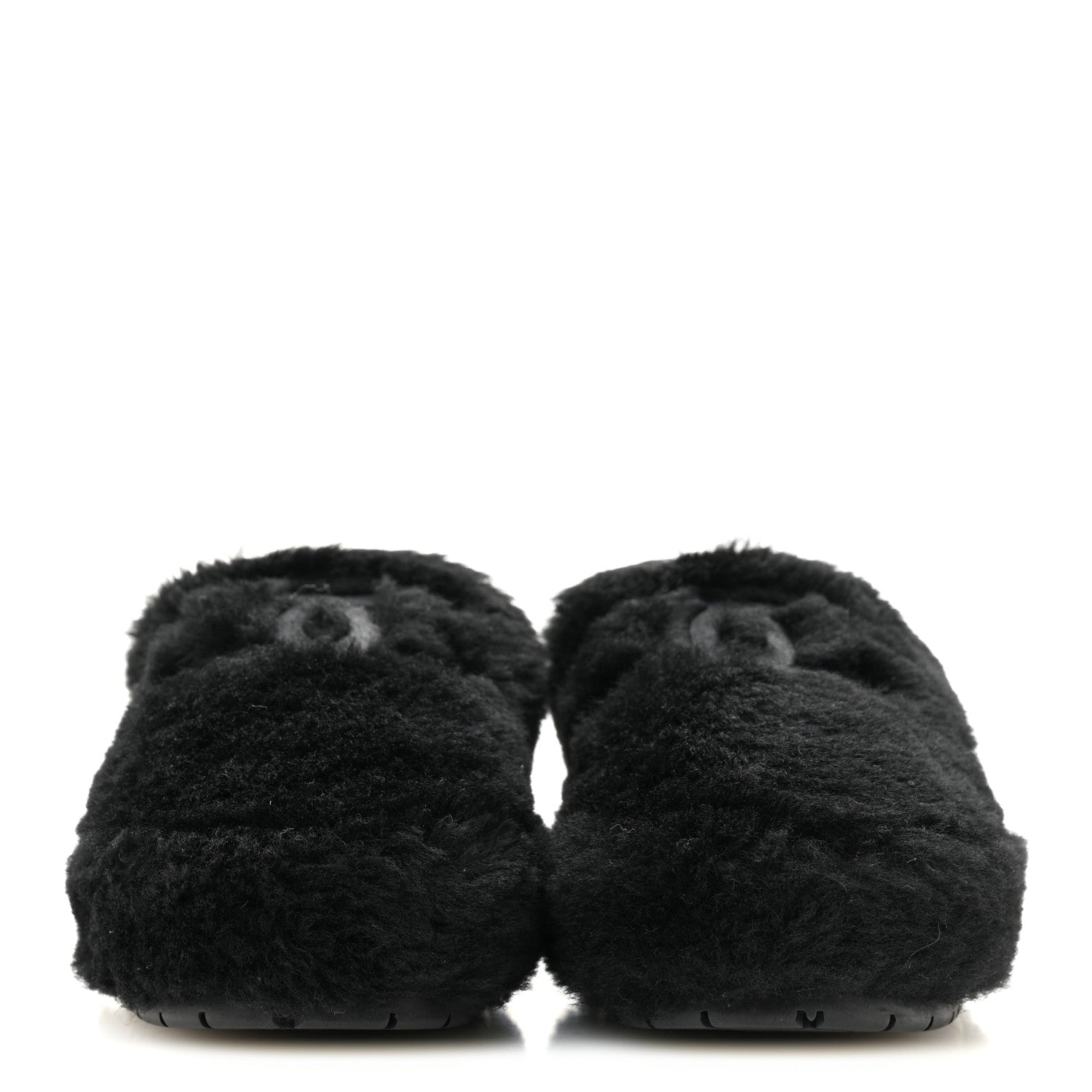 Chanel Shearling CC Flat Mules 35 Black 1890229 – FASHIONPHILE