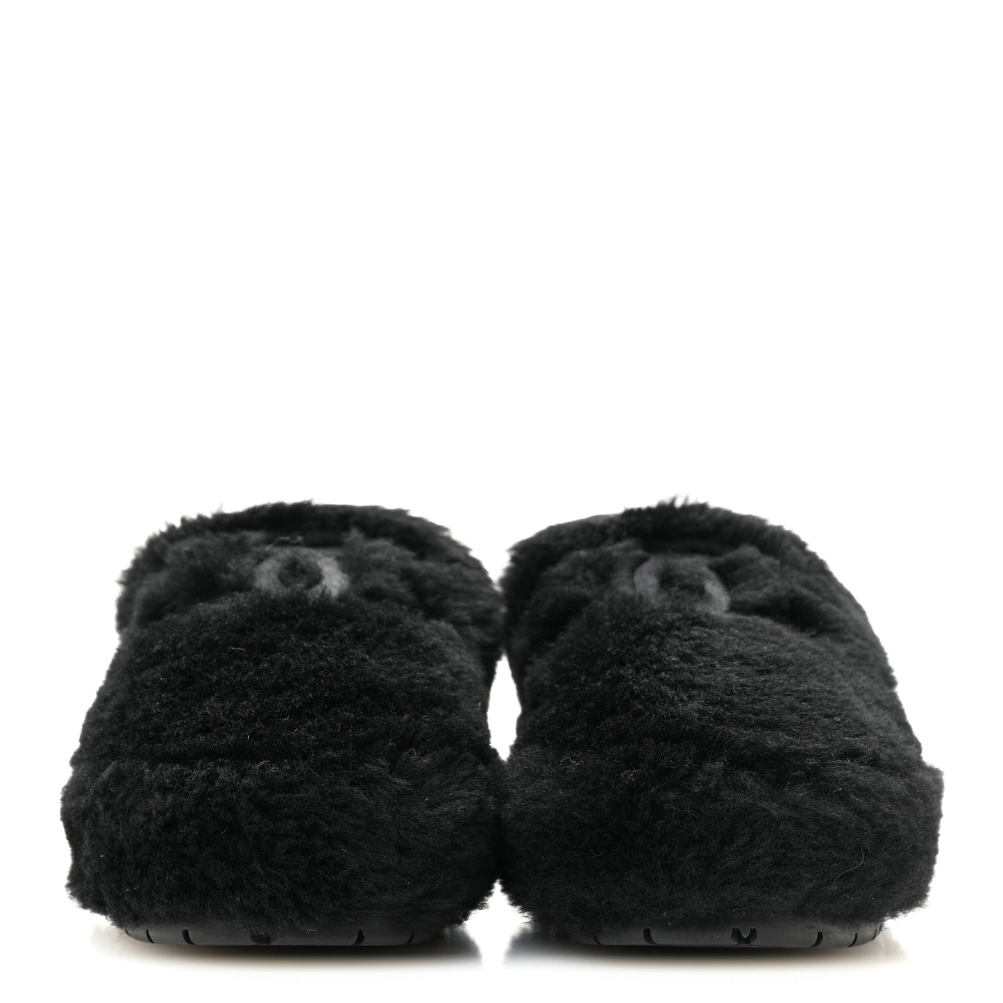 Shearling CC Flat Mules 35 Black
