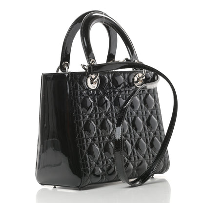 Christian Dior Patent Cannage Medium Lady Dior Black 3 of 11
