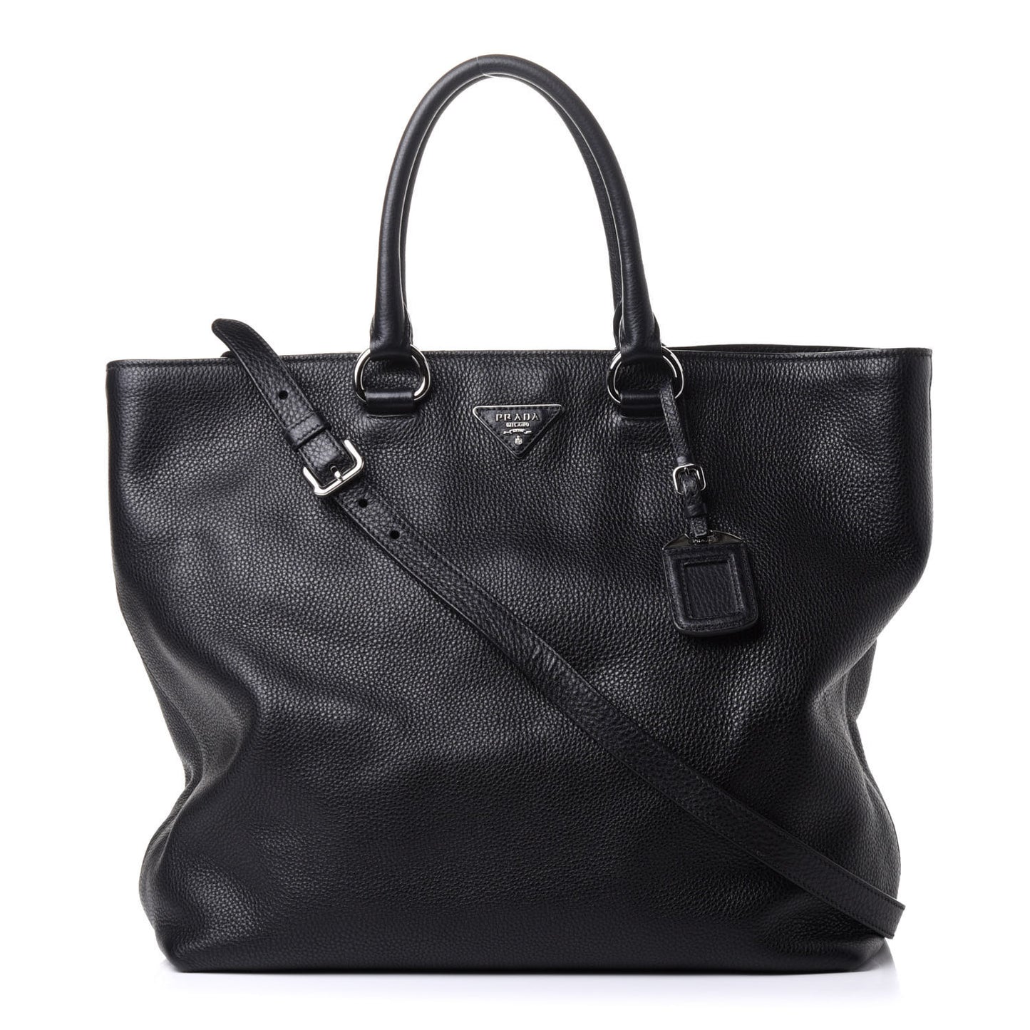 Vitello Daino Shopping Tote Black