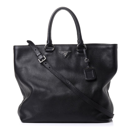 Prada Vitello Daino Shopping Tote Black 1 of 10