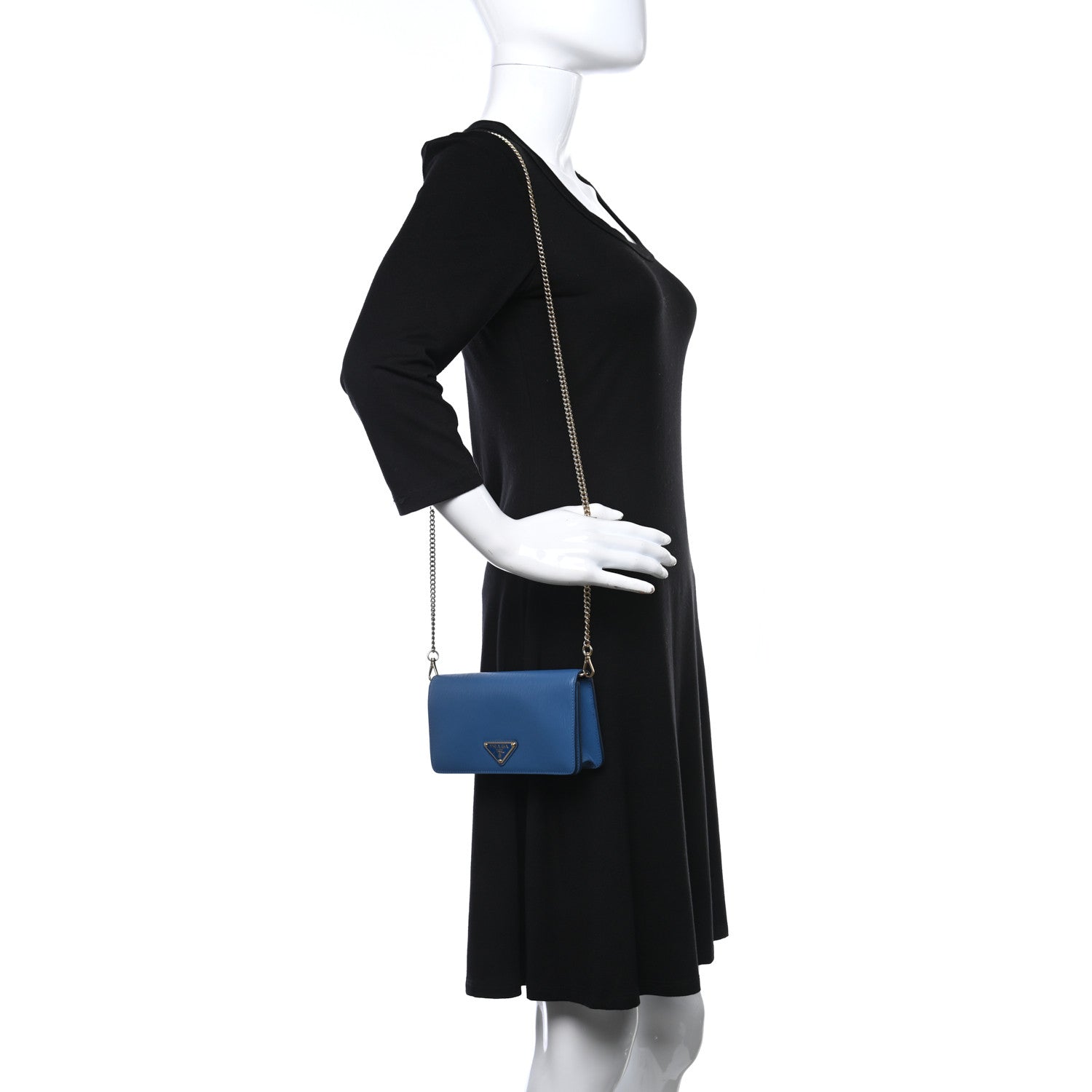 Prada Vitello Move Triangle Logo Miniborse Cobalto 2 of 9