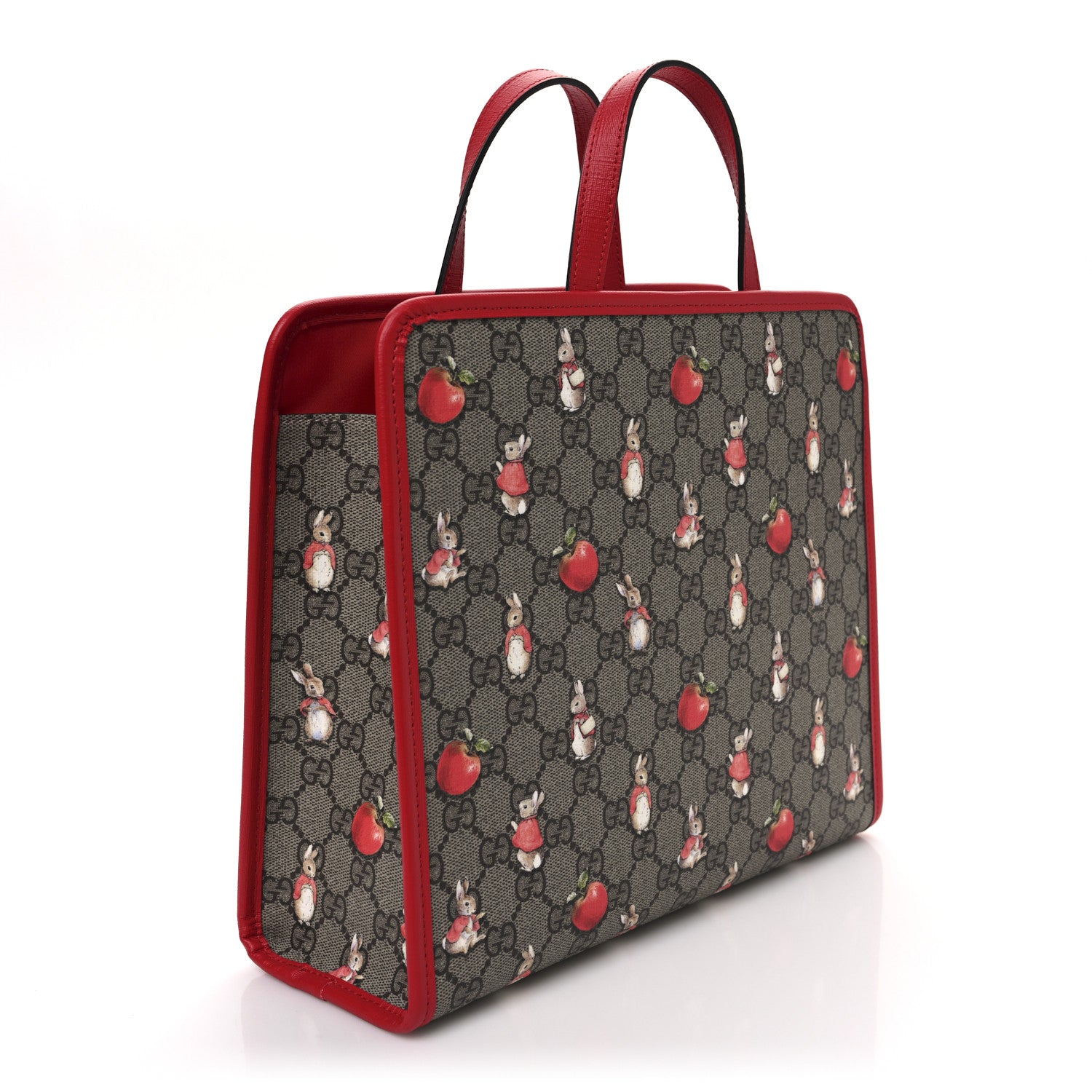 Gucci X Peter Rabbit GG Supreme Monogram Rabbit Apple Childrens Tote Beige Ebony Multicolor Bright Hibiscus 3 of 10