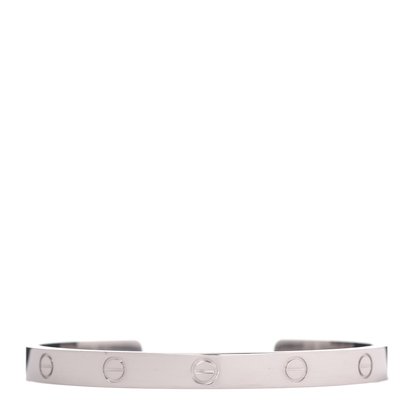 18K White Gold LOVE Cuff Bracelet 19