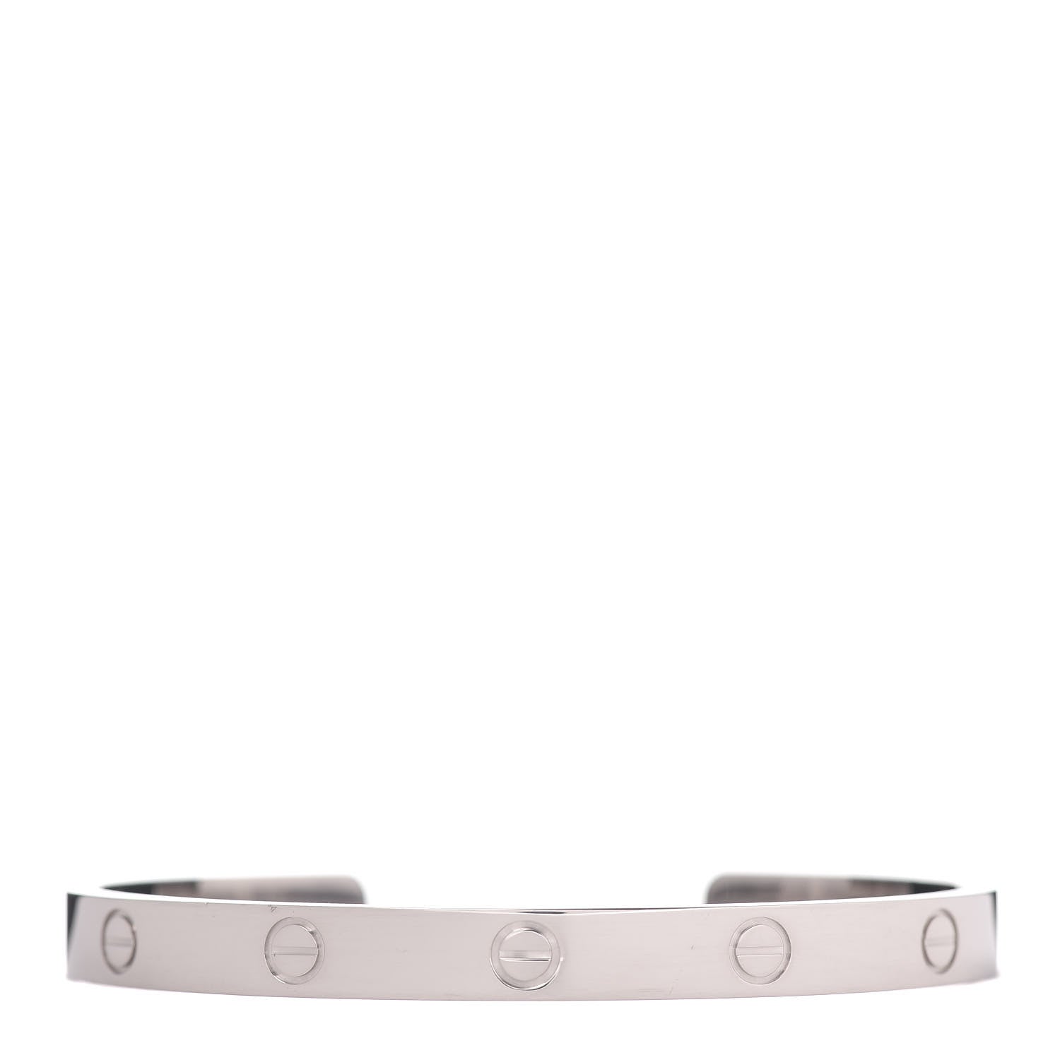Cartier 18K White Gold LOVE Cuff Bracelet 19 1 of 4