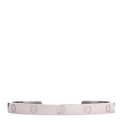 Cartier 18K White Gold LOVE Cuff Bracelet 19 1 of 4