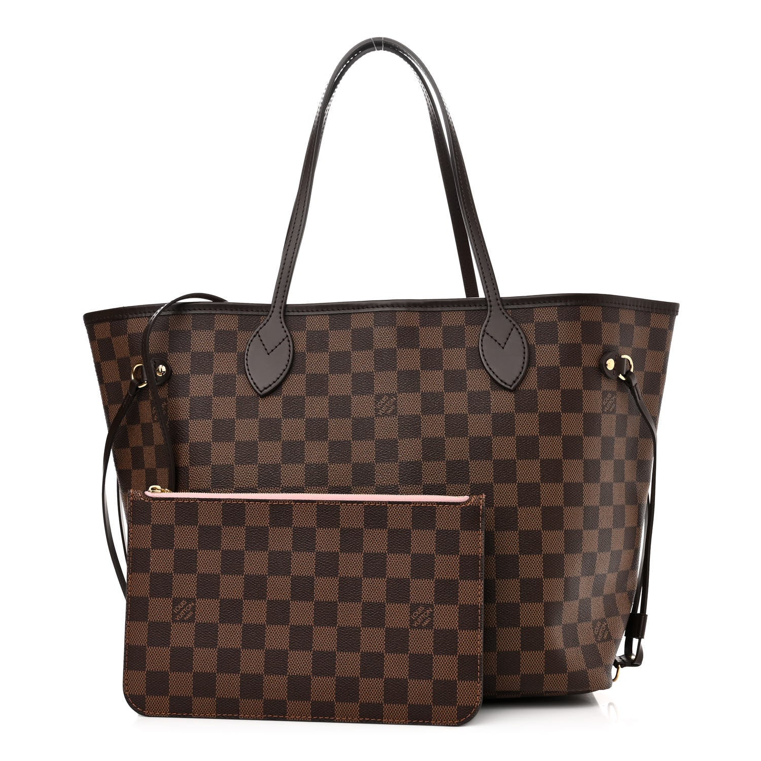 Louis Vuitton Damier Ebene Neo Neverfull MM Rose Ballerine 3 of 11