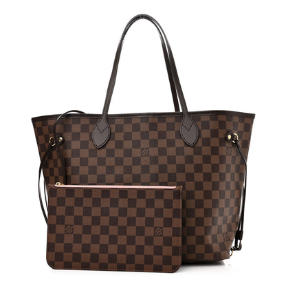 Louis Vuitton Damier Ebene Neo Neverfull MM Rose Ballerine 3 of 11