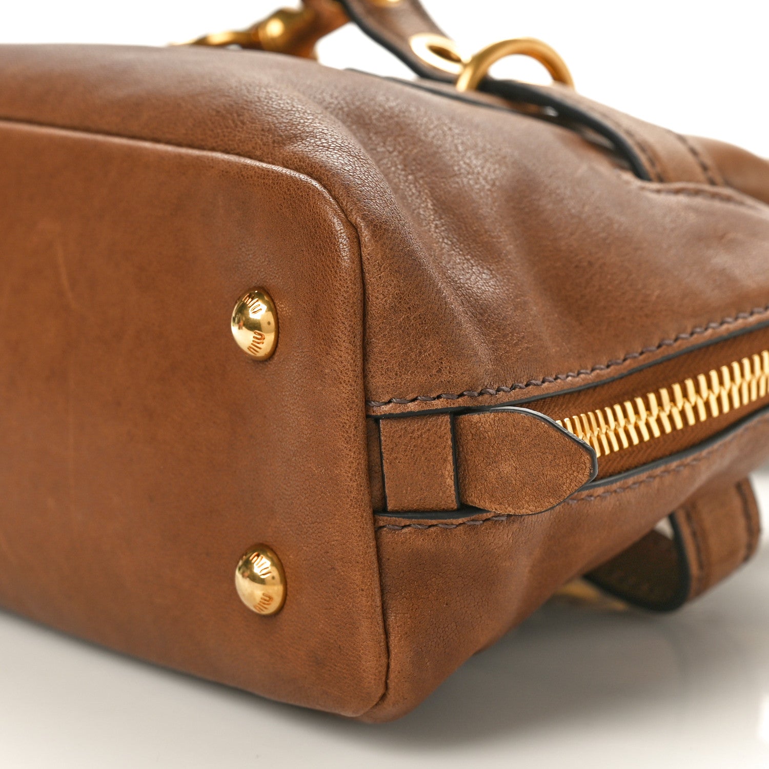 Miu Miu Nappa Aviator Small Aventure Bag Rovere 9 of 9