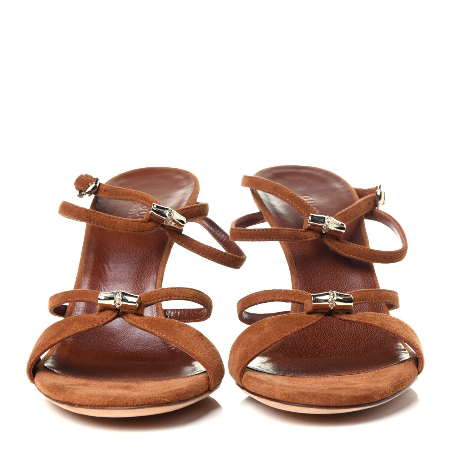 Kid Scamosciato Ankle Wrap Mid Heel Sandals 6.5 Cuoio