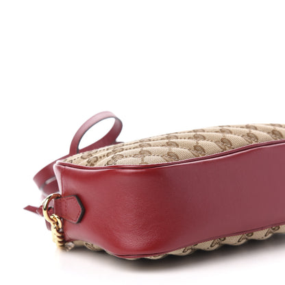 Gucci Monogram Azalea Calfskin Matelasse Diagonal Small GG Marmont Chain Shoulder Bag Beige Ebony New Cherry Red 9 of 11