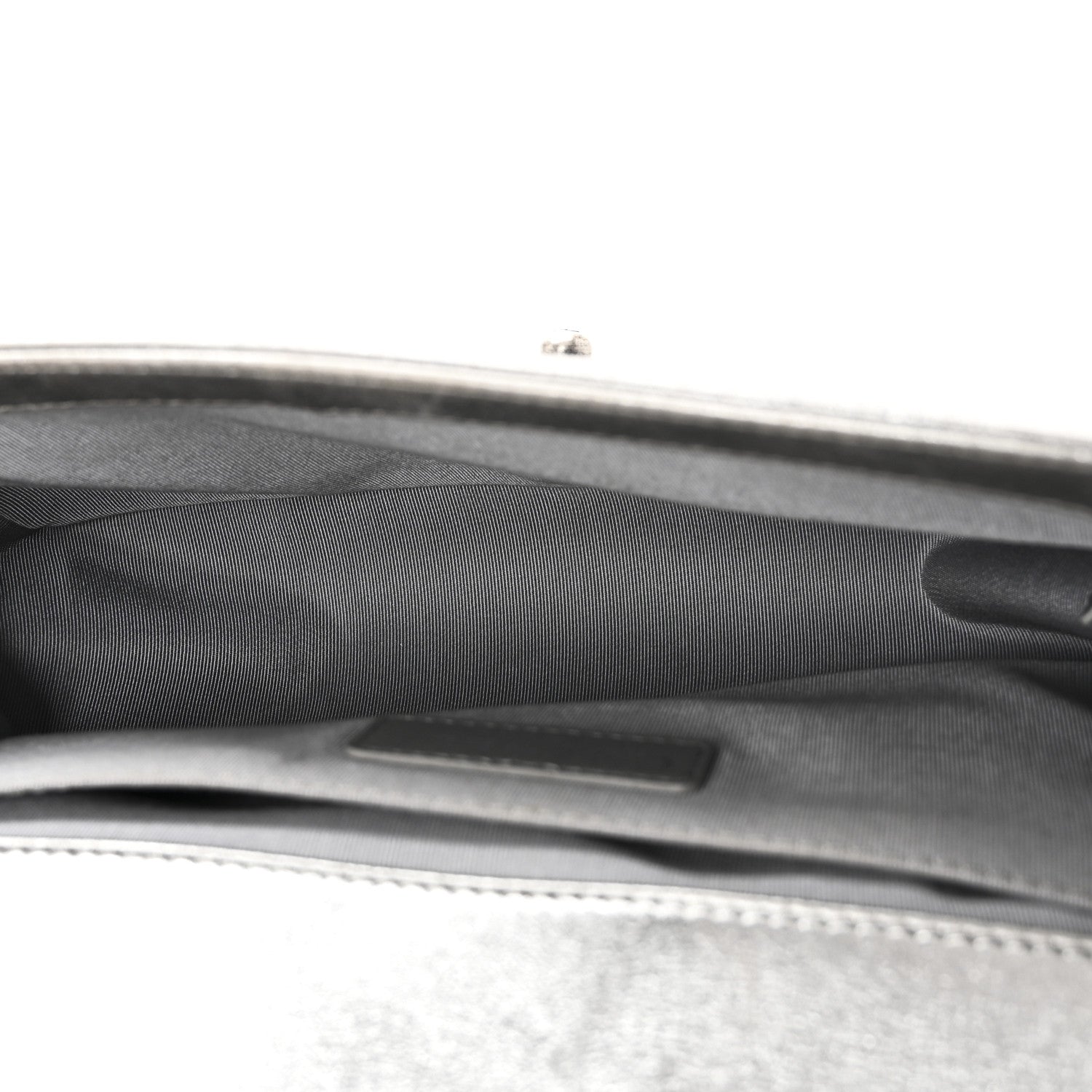 Chanel Metallic Lambskin Quilted Medium Boy Flap Silver 5 of 10