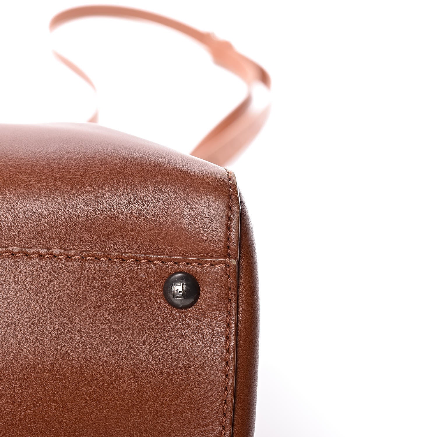 Fendi Vitello Suede Medium Peekaboo Iconic Satchel Cuoio Rame Moro 11 of 22