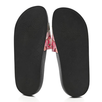 Gucci GG Supreme Monogram Blooms Slide Sandals 38 Beige Multicolor 5 of 9