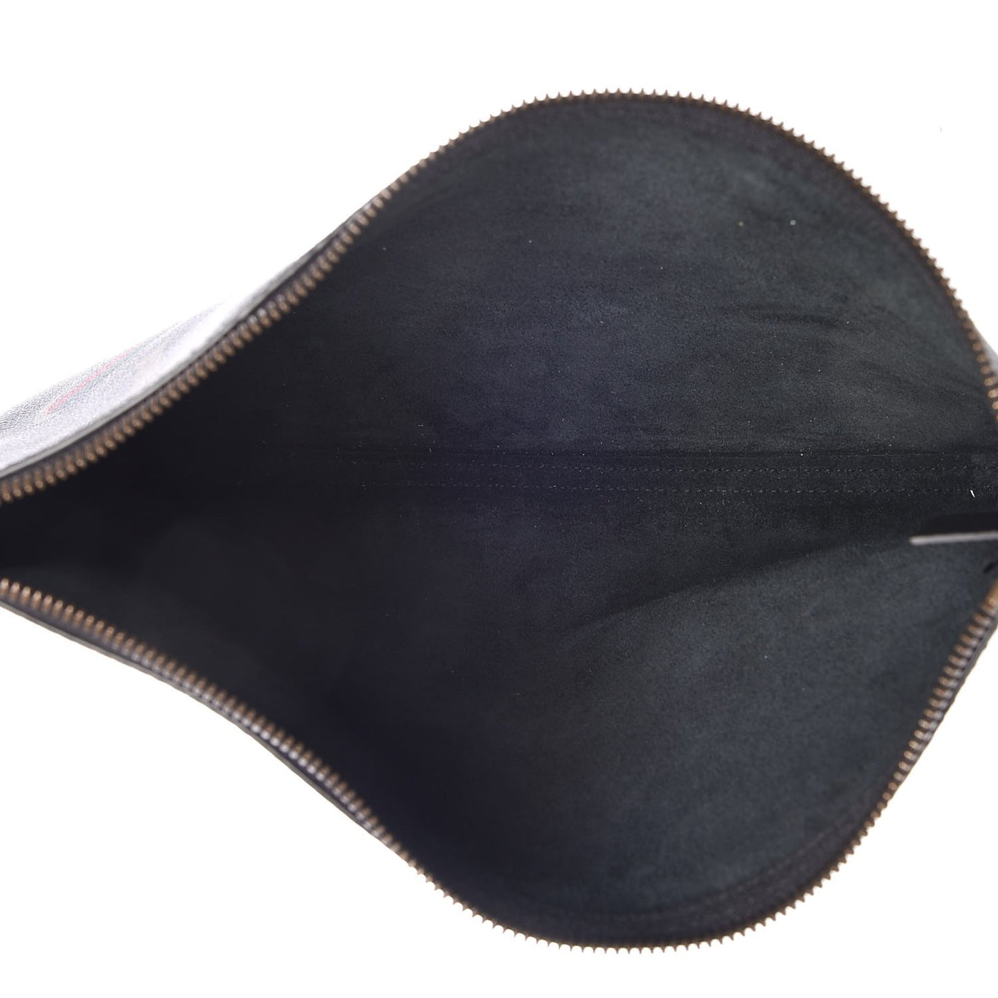Pebbled Calfskin Medium Logo Portfolio Clutch Black