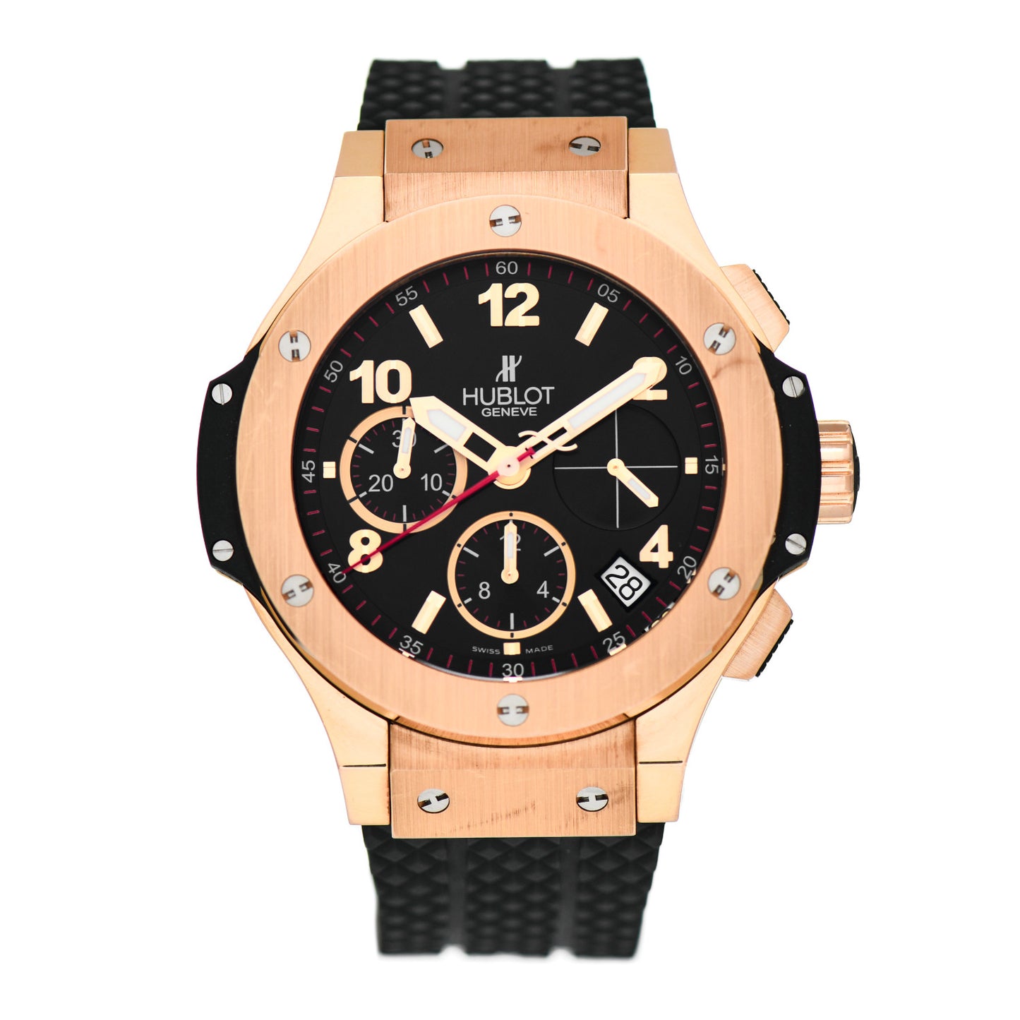 18K Rose Gold Rubber 44mm Big Bang Automatic Watch Black 301.PX.130.RX