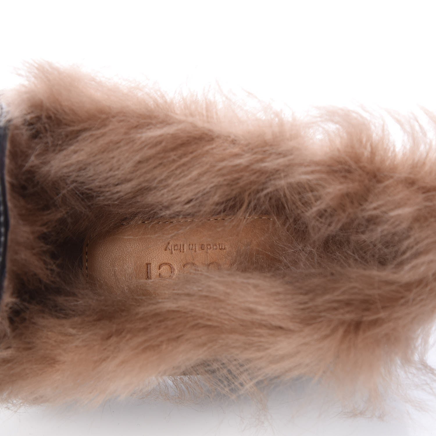 Gucci Malaga Kid Fur Womens Jordaan Loafers 38.5 Black Natural 7 of 8