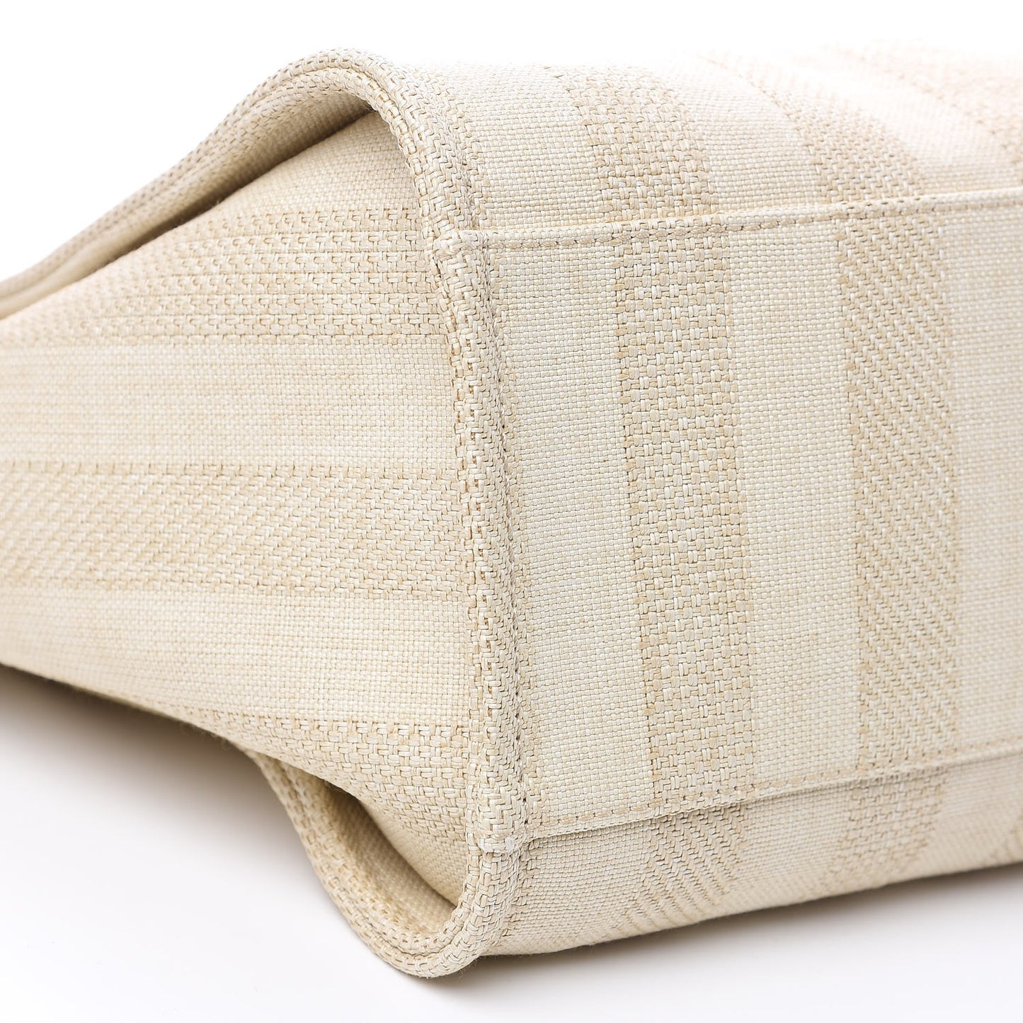 Mixed Fibers Striped Medium Deauville Tote Beige