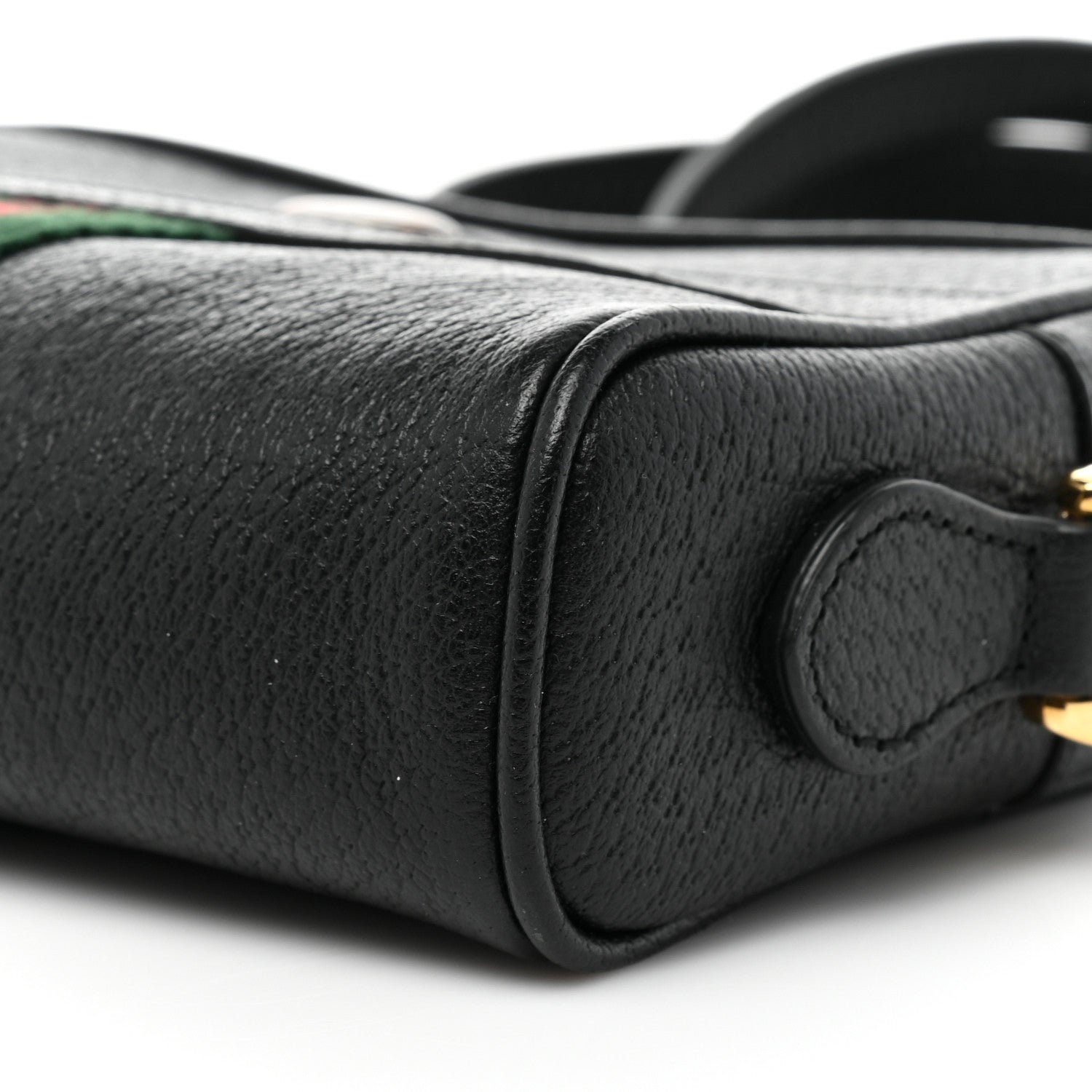 Gucci Calfskin Web Mini Ophidia Shoulder Bag Black 8 of 10