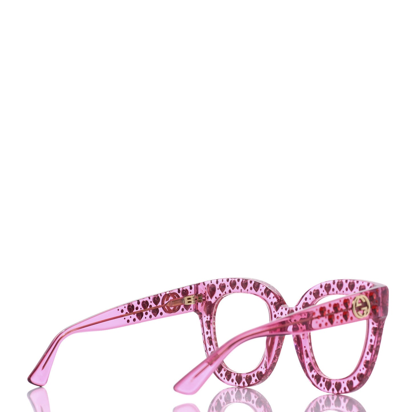 Acetate Crystal Heart GG0116S Sunglasses Fuchsia