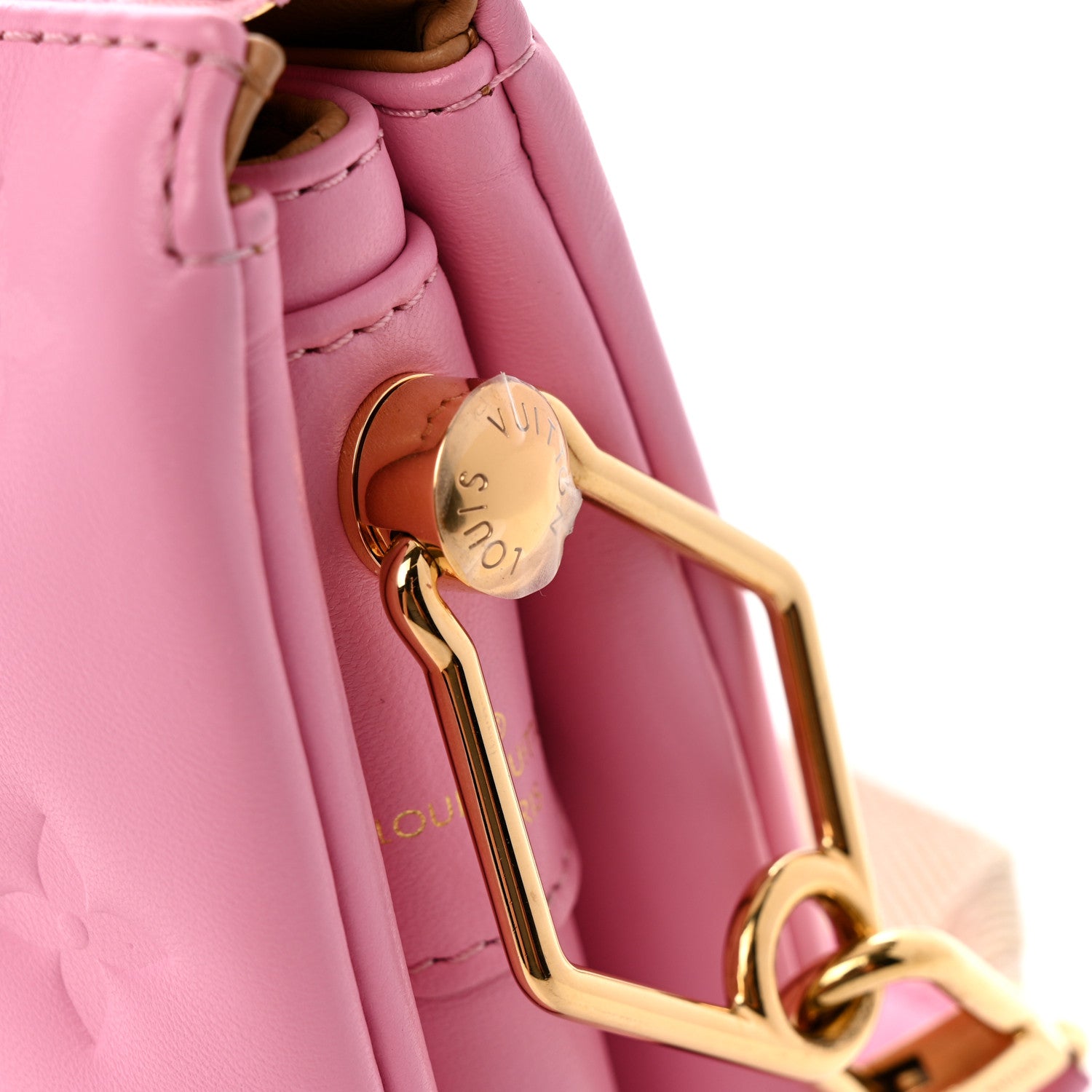 Louis Vuitton Lambskin Embossed Monogram Coussin PM Rose Bonbon 13 of 15