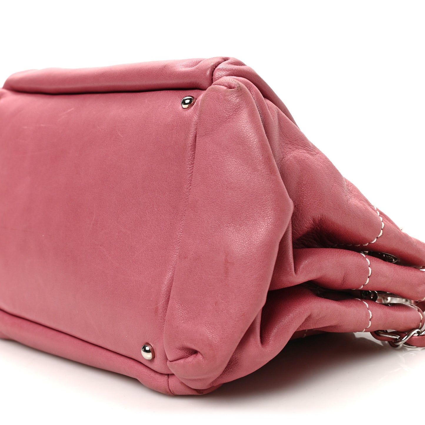 Lambskin Lax Accordion Hobo Pink