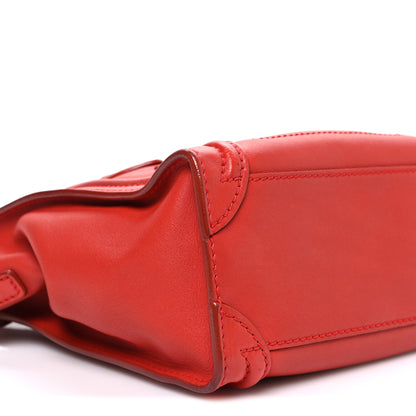 Celine Smooth Calfskin Nano Luggage Red 9 of 10