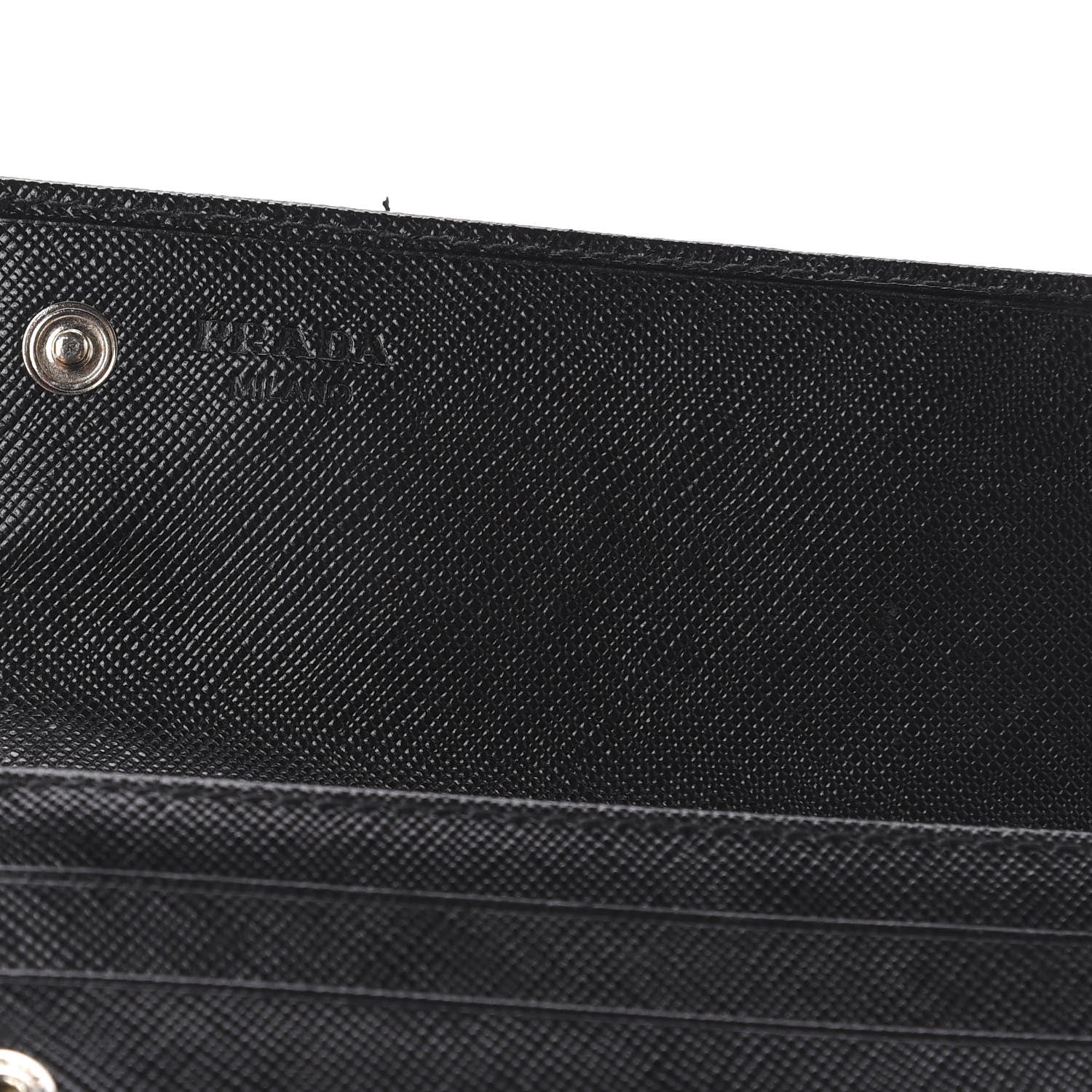 Prada Saffiano Continental Flap Wallet Black 5 of 9