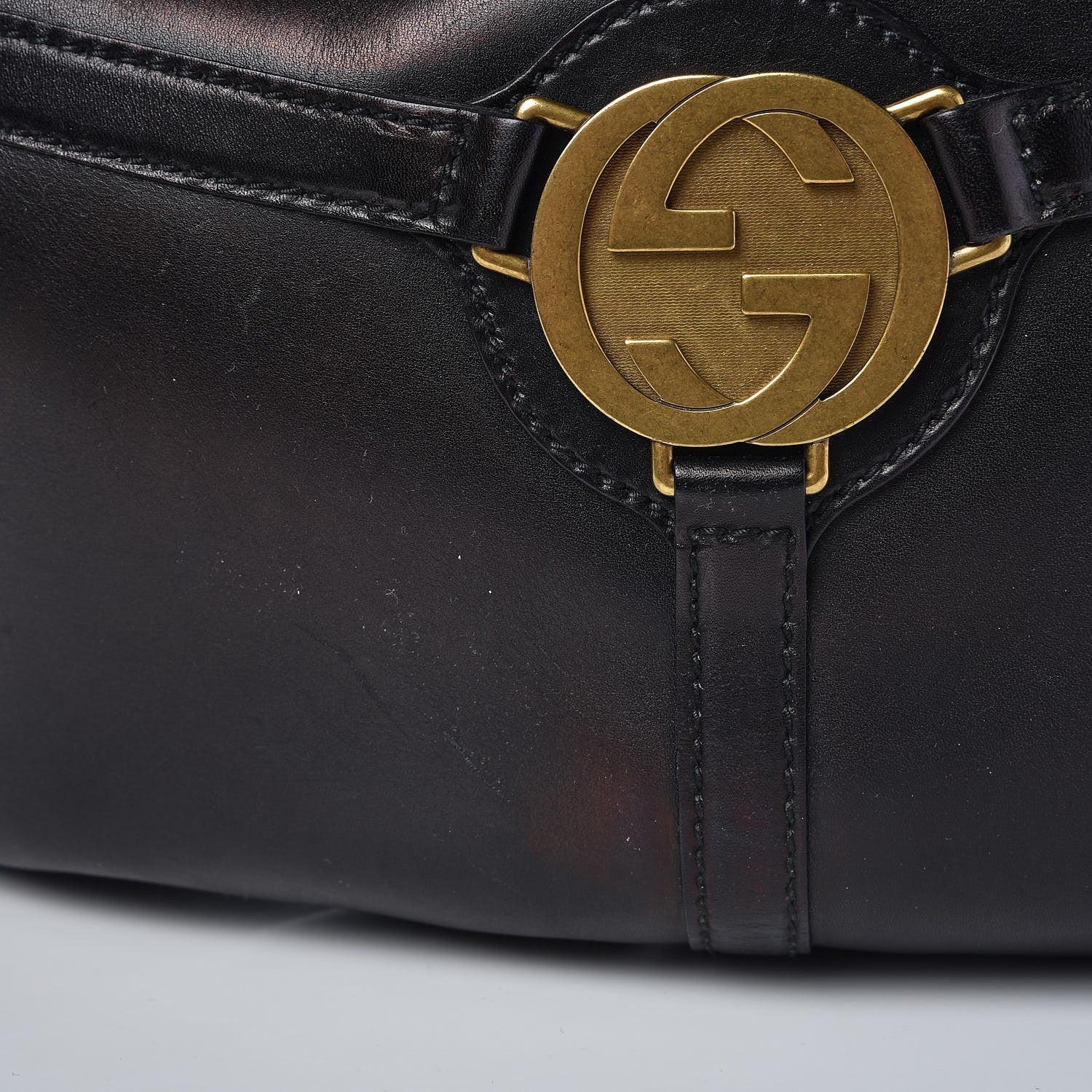 Gucci Calfskin GG Reins Hobo Black 14 of 15