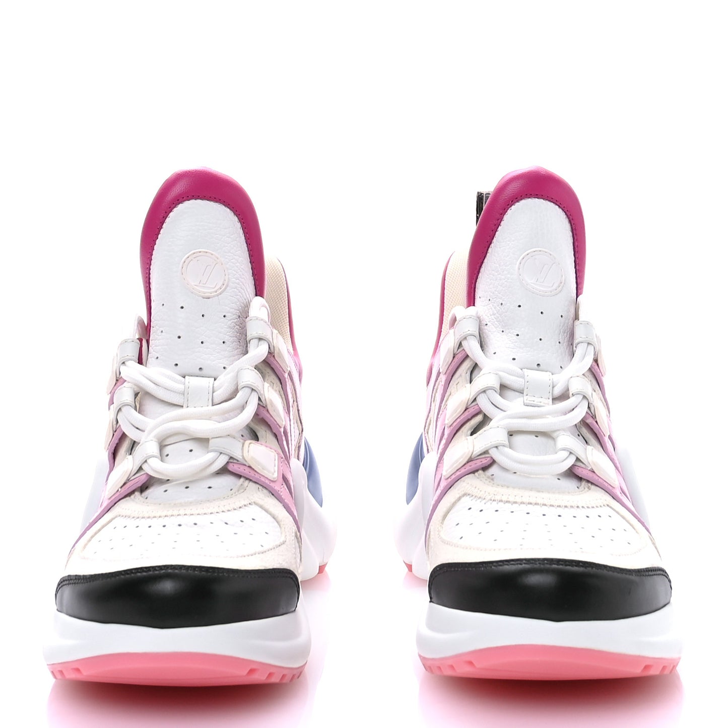 Calfskin Technical Nylon LV Archlight Sneakers 40 White Pink Blue