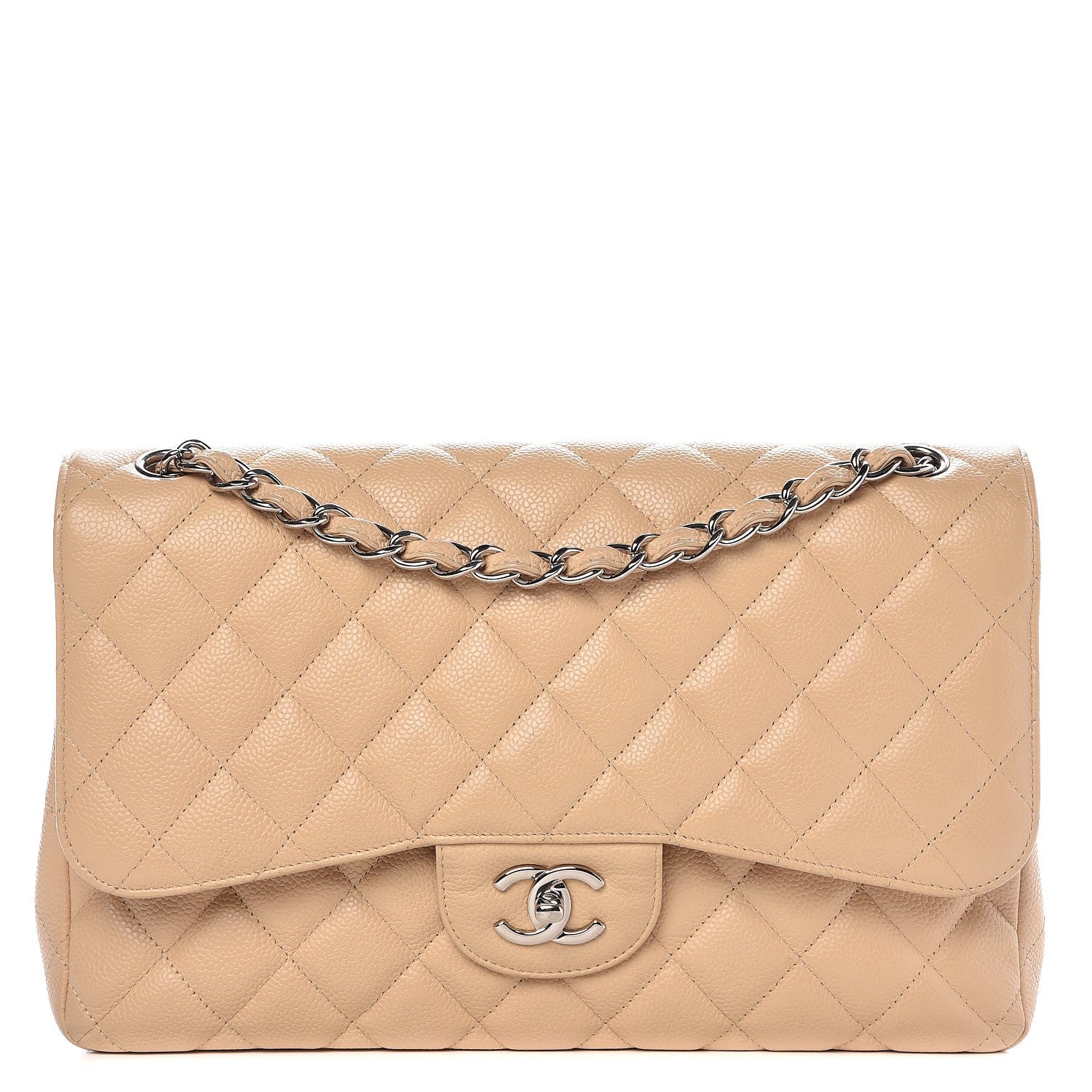 Chanel Caviar Quilted Jumbo Double Flap Beige Clair 1 of 9
