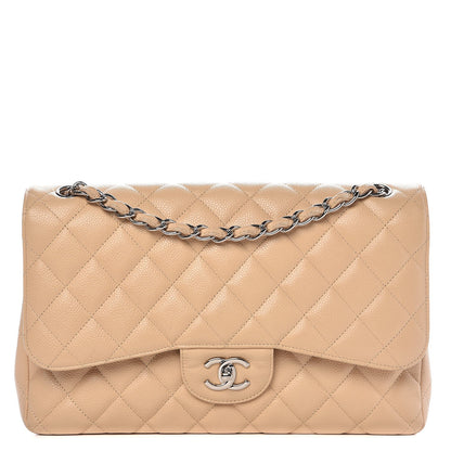 Chanel Caviar Quilted Jumbo Double Flap Beige Clair 1 of 9
