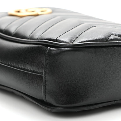 Gucci Calfskin Matelasse Mini GG Marmont Crossbody Bag Black 9 of 11