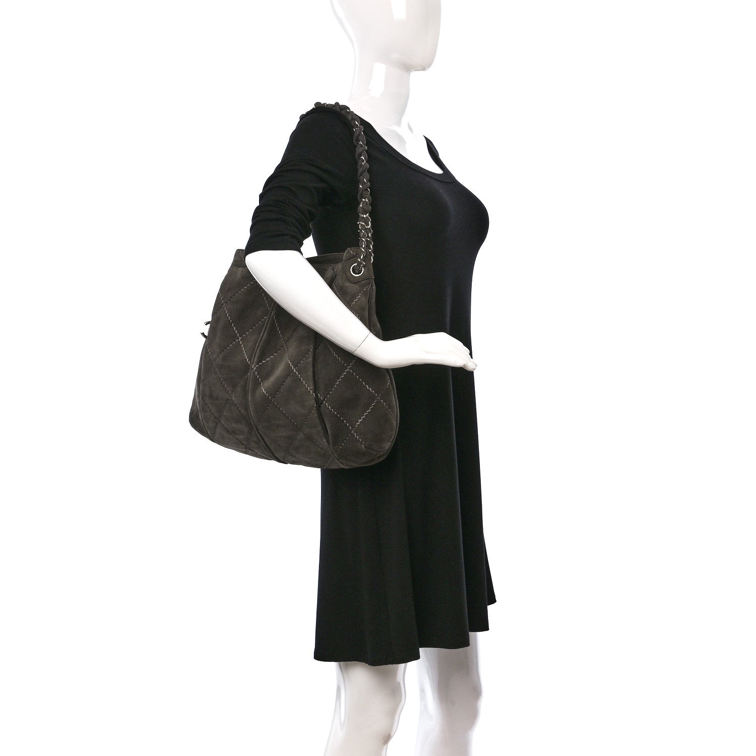 Chanel Suede Ultimate Stitch Hobo Grey 2 of 10
