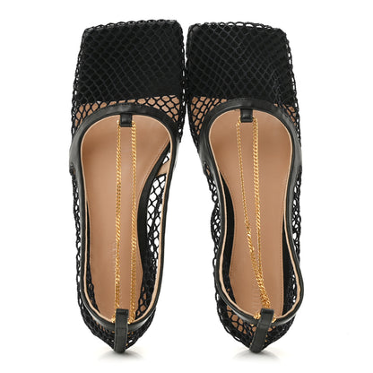 Bottega Veneta Mesh Nappa Chunky Chain Stretch Ballerina Flats 36 Black 2 of 8
