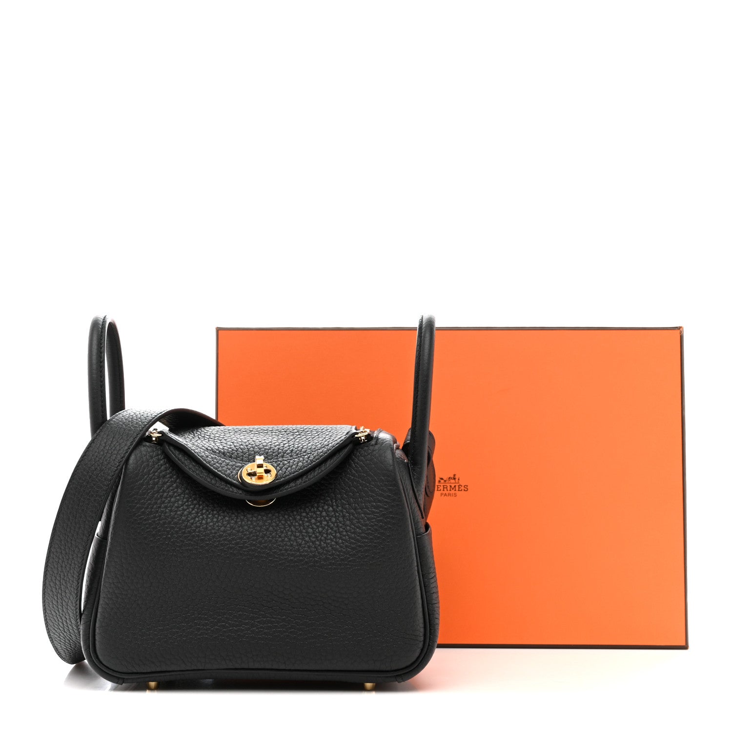Hermes Taurillon Clemence Mini Lindy 20 Black 11 of 11