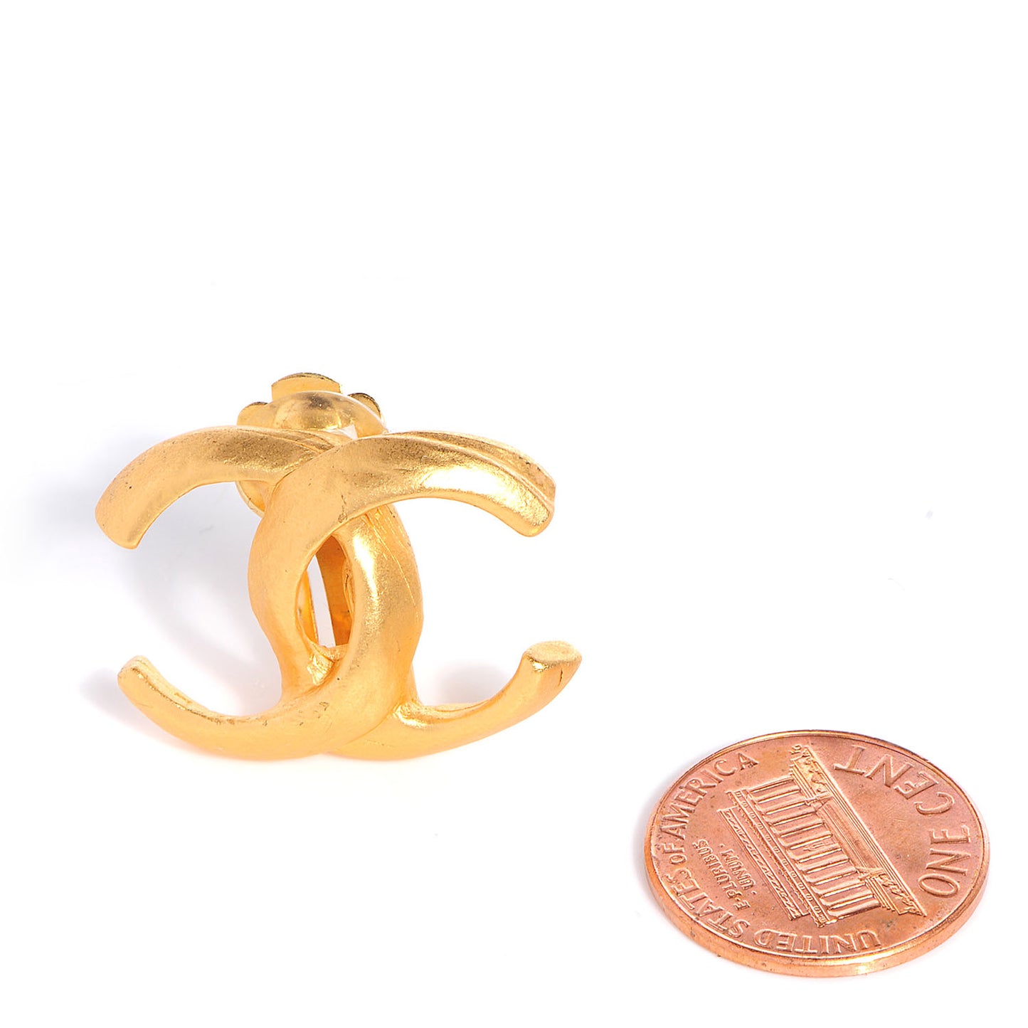 CC Clip On Earrings Matte Gold