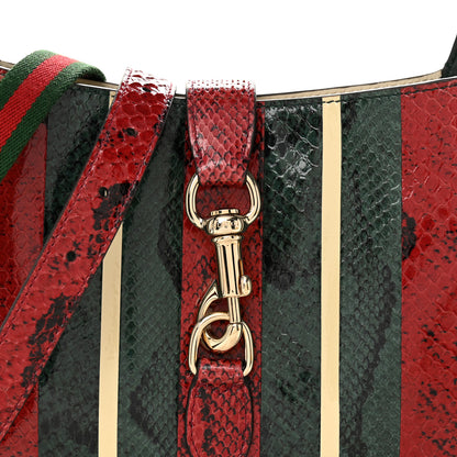 Gucci Snakeskin Web Small Jackie 1961 Hobo Green 8 of 14